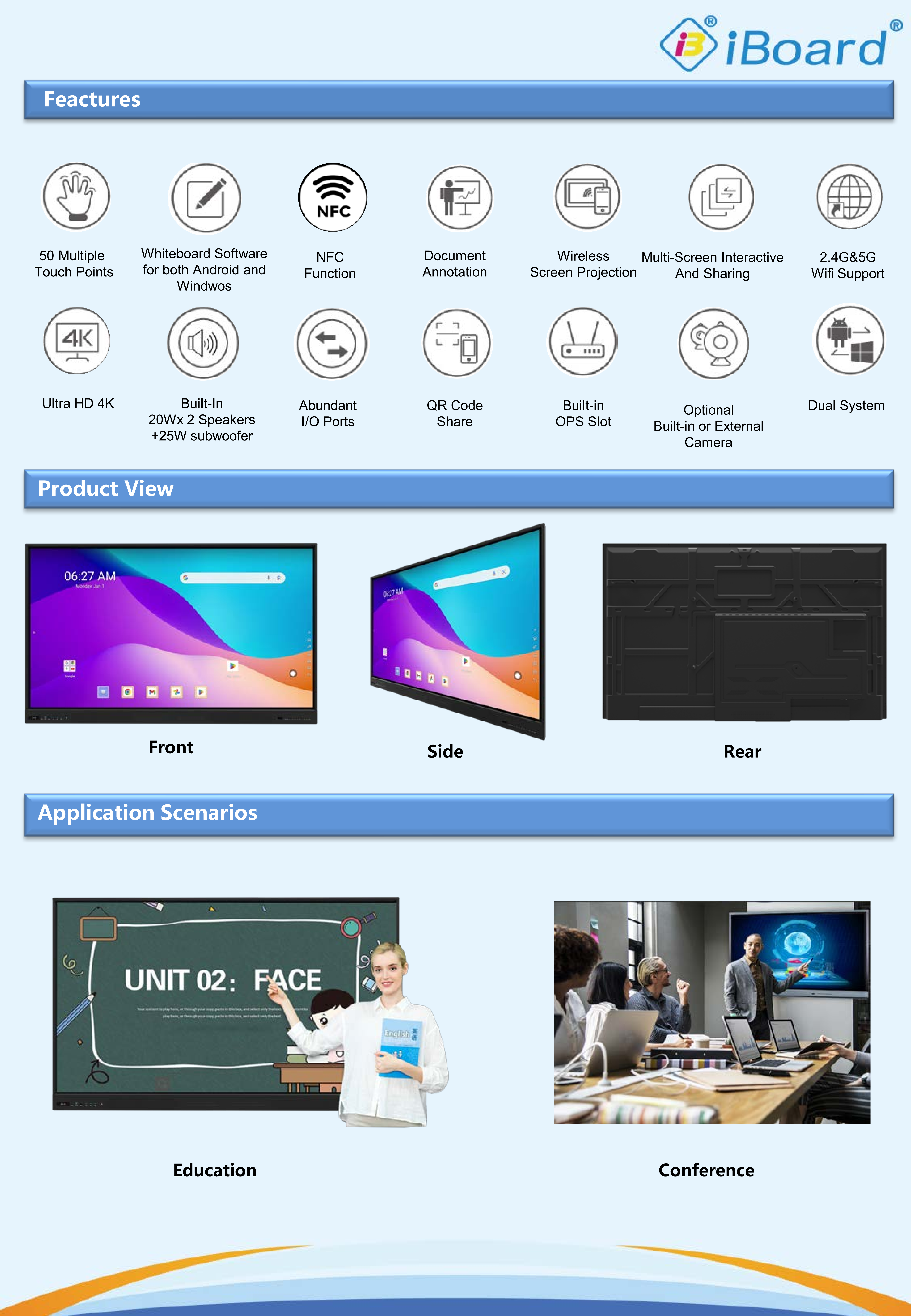TE-YL-86PRO Interactive Display with i5-12400T OPS 3