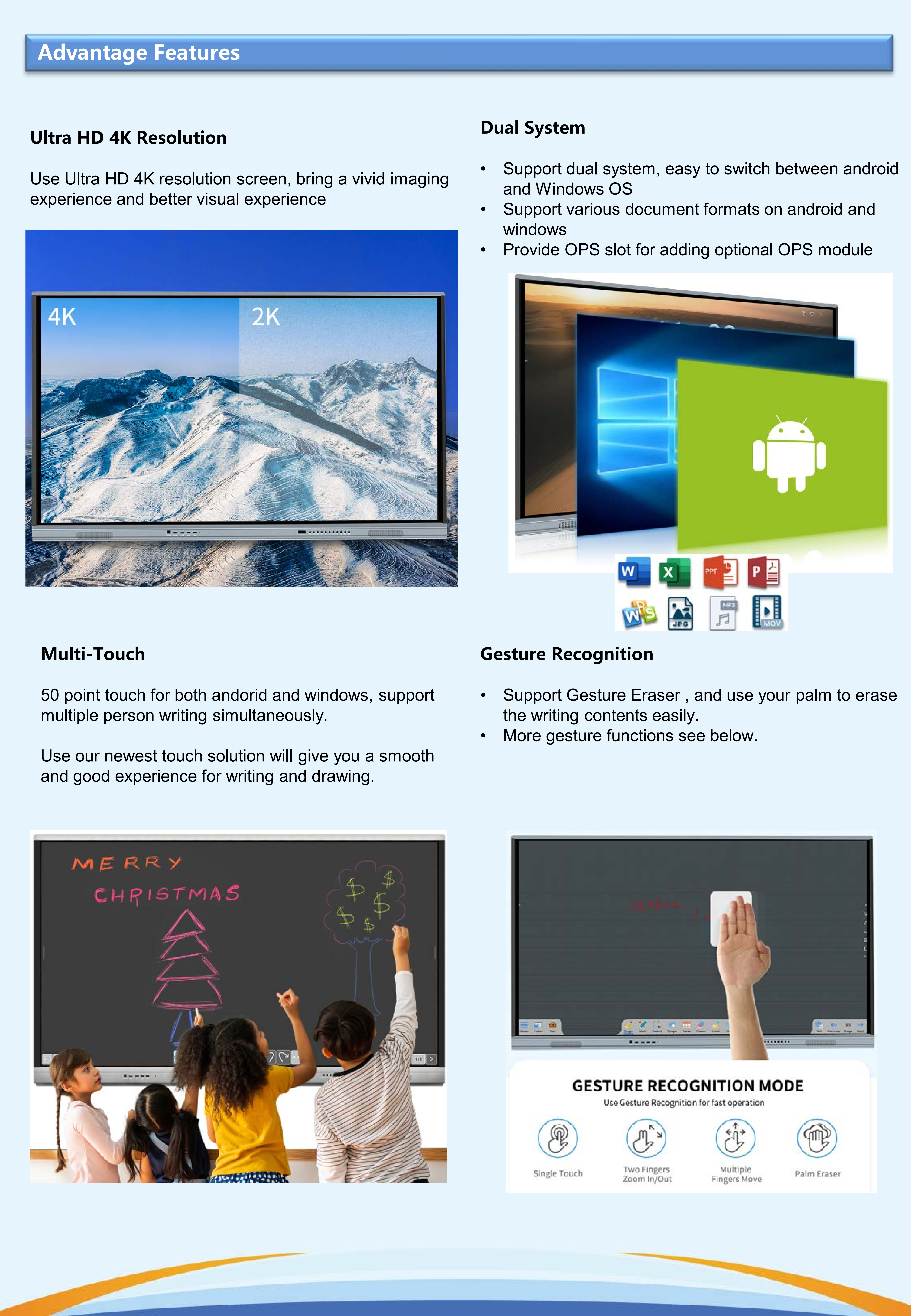 TE-YL-86PRO Interactive Display with i5-12400T OPS 4